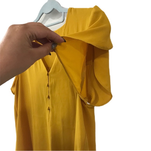 Loft Yellow V-Neck Blouse - Picture 4 of 6